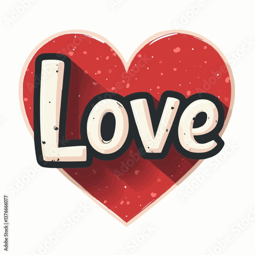 Wort "Liebe" in rotem Herz

