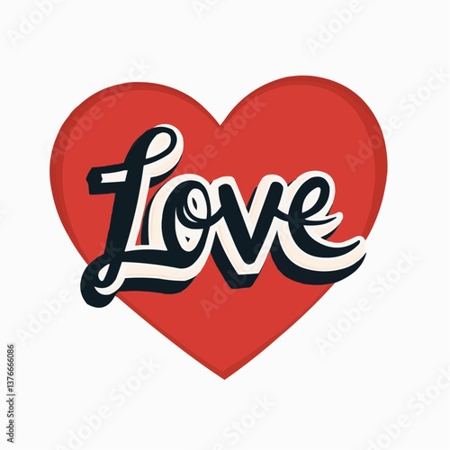 Wort "Liebe" in rotem Herz

