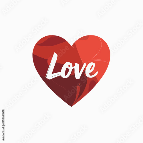 Wort "Liebe" in rotem Herz

