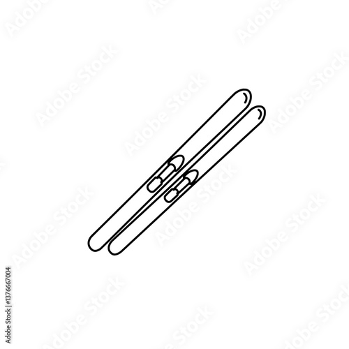 Precision Line Skis: A minimalist graphic of cross-country skis, designed for speed and stability, captures the essence of winter sport.