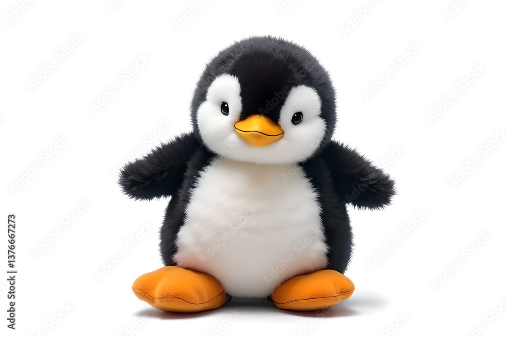 Fototapeta premium Playful Penguin in Starry Night Onesie & Cozy Slippers: Dreamy Aesthetic & Hyper-Detailed Textures