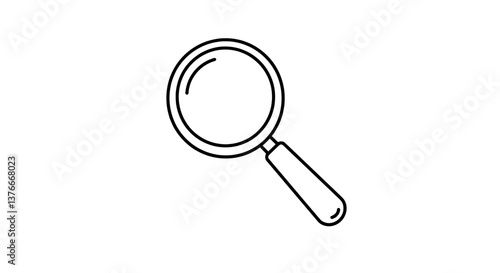 Wallpaper Mural Magnifying glass icon: A minimalist black and white illustration of a magnifying glass, perfect for representing search, analysis, or investigation. Torontodigital.ca