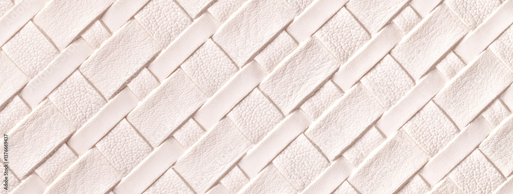 Texture light cream leather fabric background with wicker pattern, macro. Abstract white backdrop from textile Texture light cream leather fabric background with wicker pattern, macro. Abstract white backdrop from textile