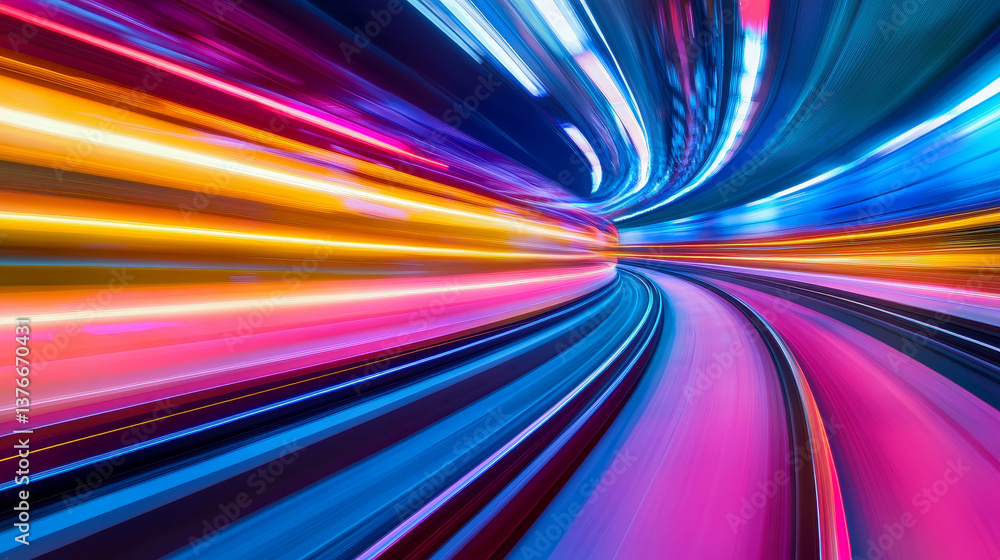 Digital technology. High speed data transfer. Information flow in 3D illustration. Movement in futuristic neon cyberspace Digital technology. High speed data transfer. Information flow in 3D illustration. Movement in futuristic neon cyberspace
