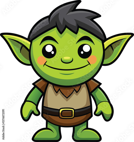 Cartoon Goblin Character – Cute Fantasy Creature Vector Illustration
