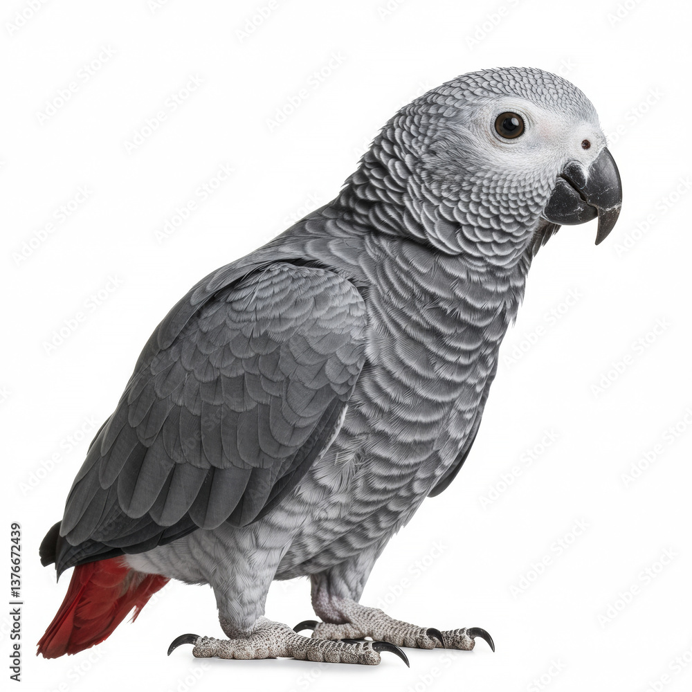 Fototapeta premium African Grey Parrot on a white background