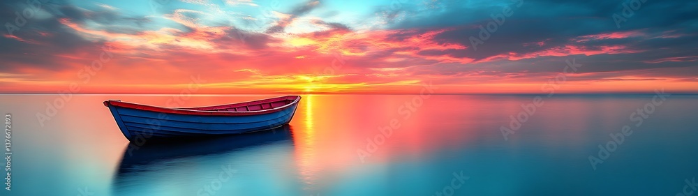 Sunset Boat Calm Sea. (1) Sunset Boat Calm Sea. (1)