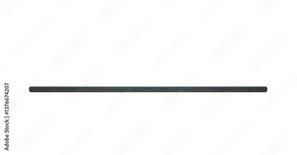 Horizontal metal dark pole, pipe. On isolated transparent background. Horizontal metal dark pole, pipe. On isolated transparent background.