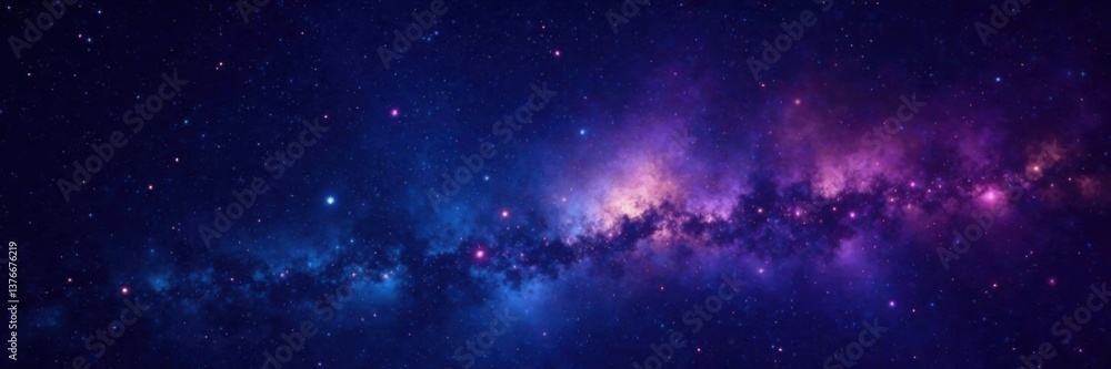 Fototapeta premium Cosmic backdrop of twinkling stars in the darkness, night sky, cosmos