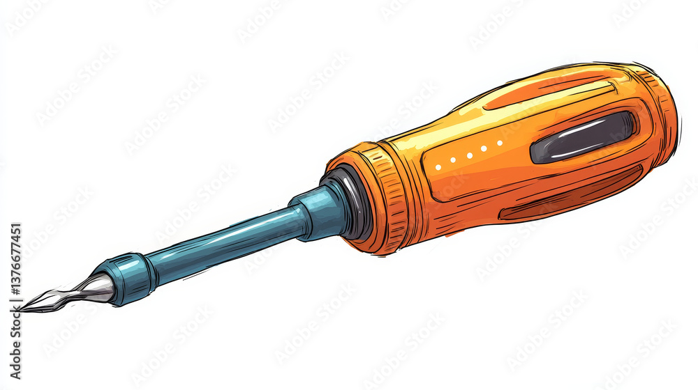 Electric screwdriver on white background. Vector illustration Electric screwdriver on white background. Vector illustration