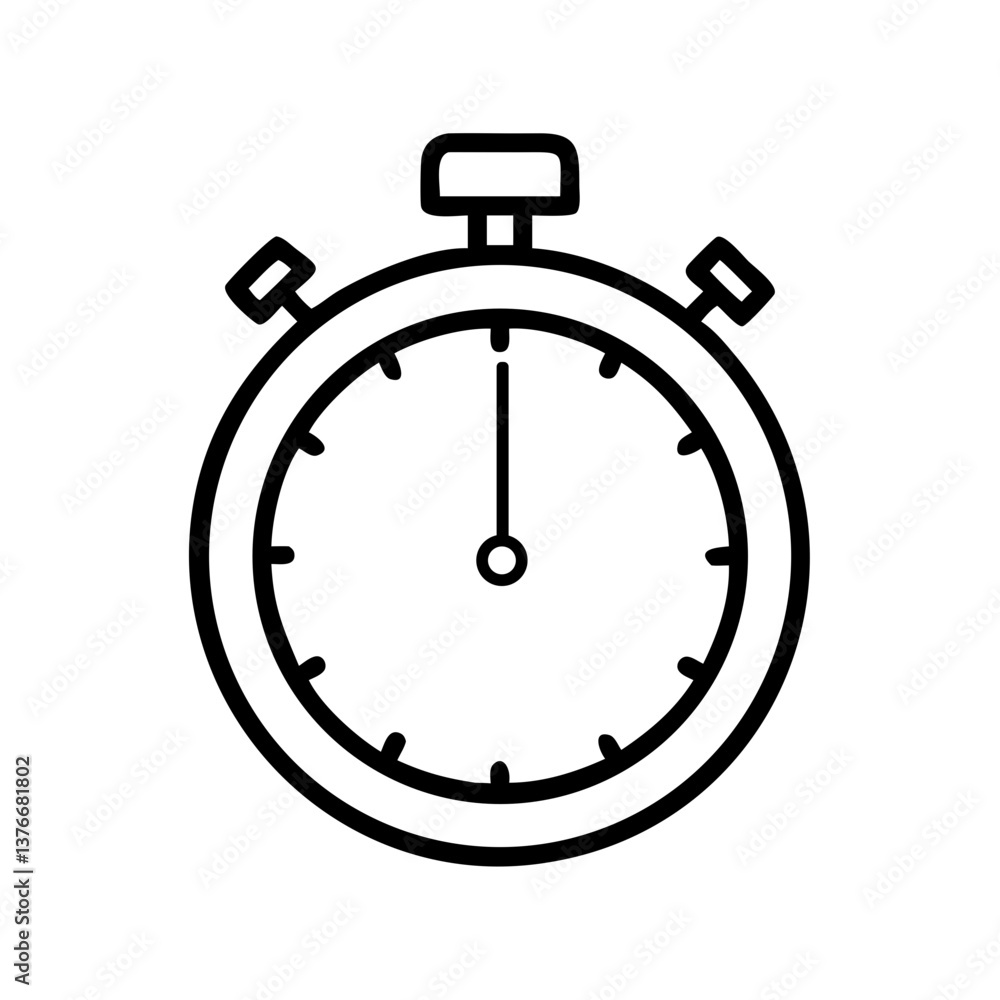 Stopwatch icon representing time measurement in minimal style Stopwatch icon representing time measurement in minimal style