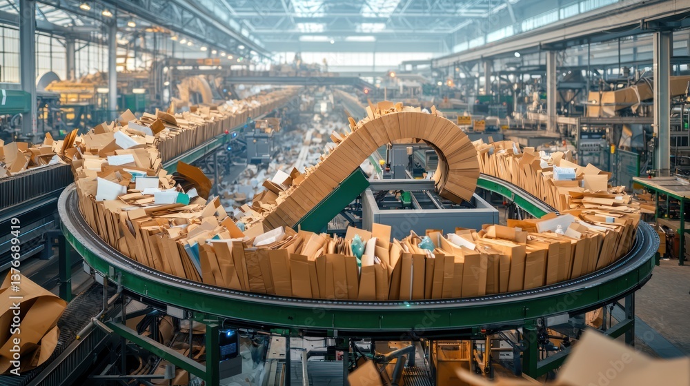 Obraz premium Recycling center conveyor system