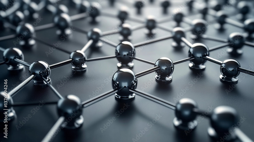 Nanotechnology in modern science. Future technologies in study of structure of nanomaterials. 3D illustration of atomic grid on a high-tech background Nanotechnology in modern science. Future technologies in study of structure of nanomaterials. 3D illustration of atomic grid on a high-tech background