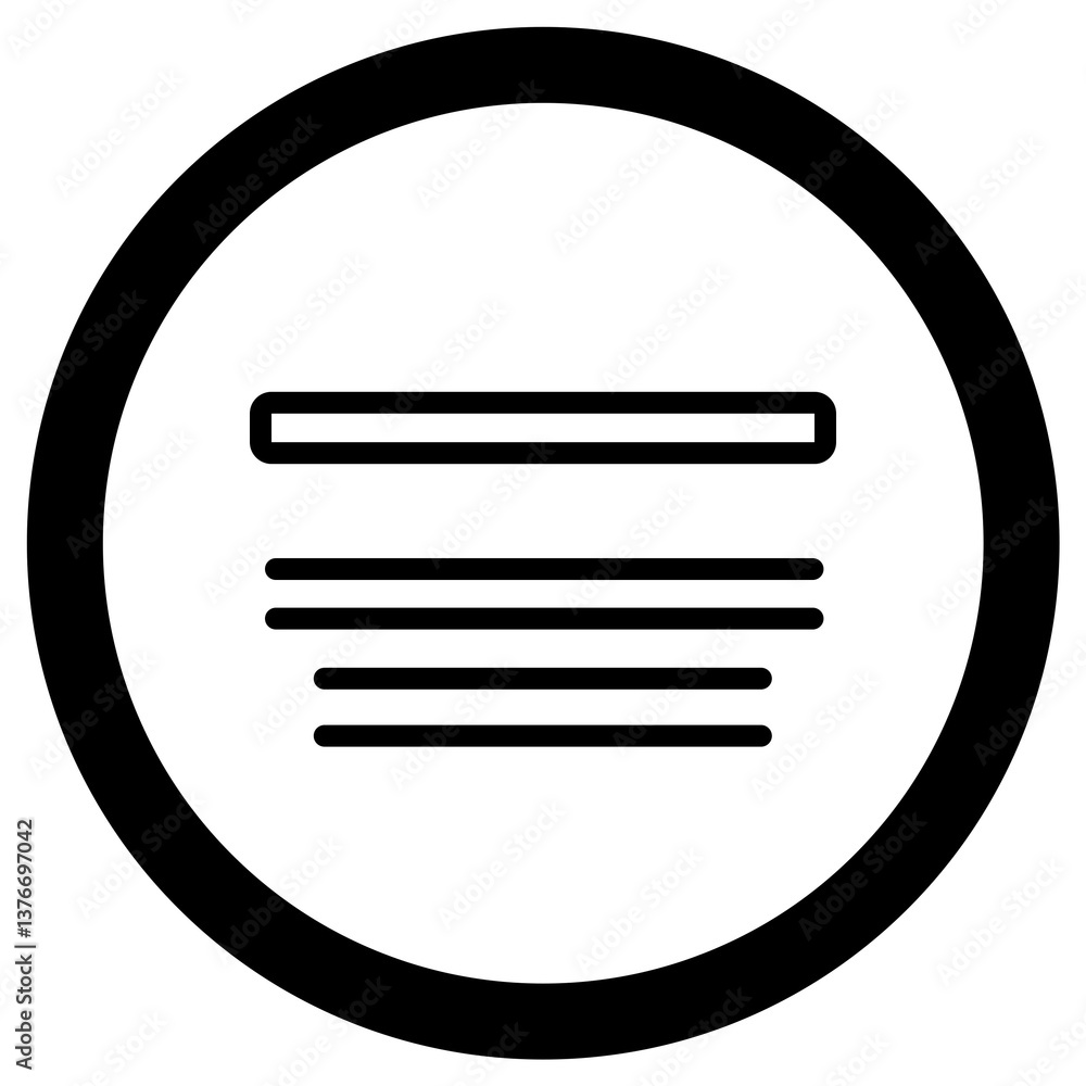 Minimalist Document Icon, Black & White, PNG, Transparent Background.. Minimalist Document Icon, Black & White, PNG, Transparent Background..
