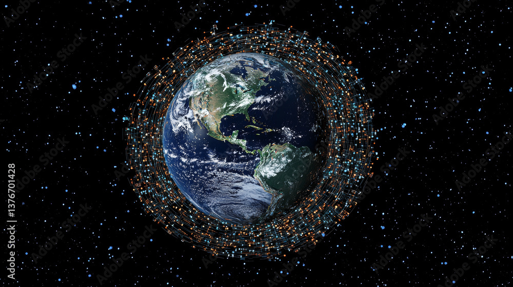 Obraz premium Planet Earth. Modern design of the global communication network. Vector illustration.