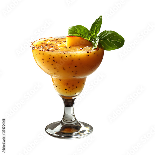 Mango Habanero Daiquiri with Orange Juice Isolated on Transparent Background