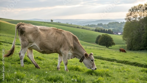 Wallpaper Mural cow eating grass Torontodigital.ca