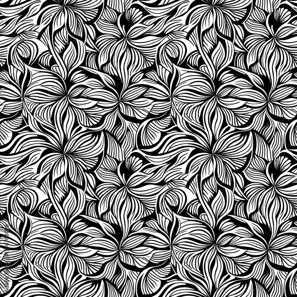 a black and white floral pattern a black and white floral pattern