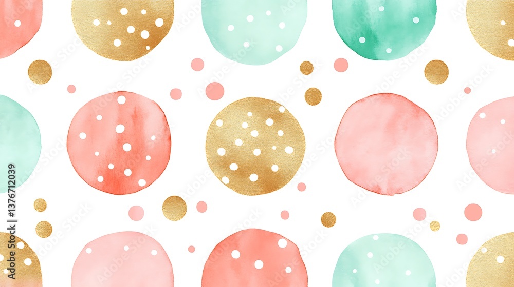 Pastel Watercolor Circles Pattern. Pastel Watercolor Circles Pattern.