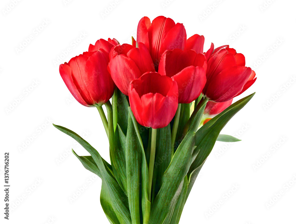 Red tulips isolated on white background. Red tulips isolated on white background.