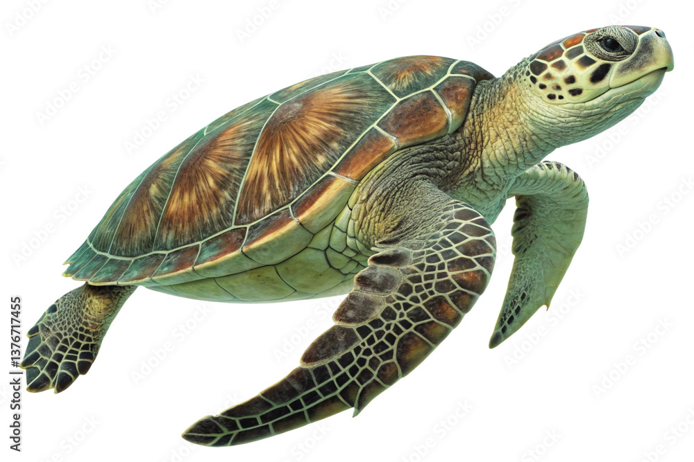 Obraz premium Big turtle isolated on transparent background - generated by ai