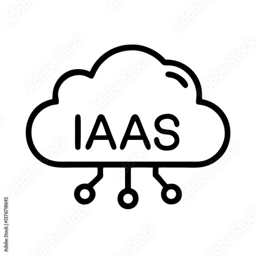 Cloud Computing Infrastructure as a Service (IaaS) Icon, vector  