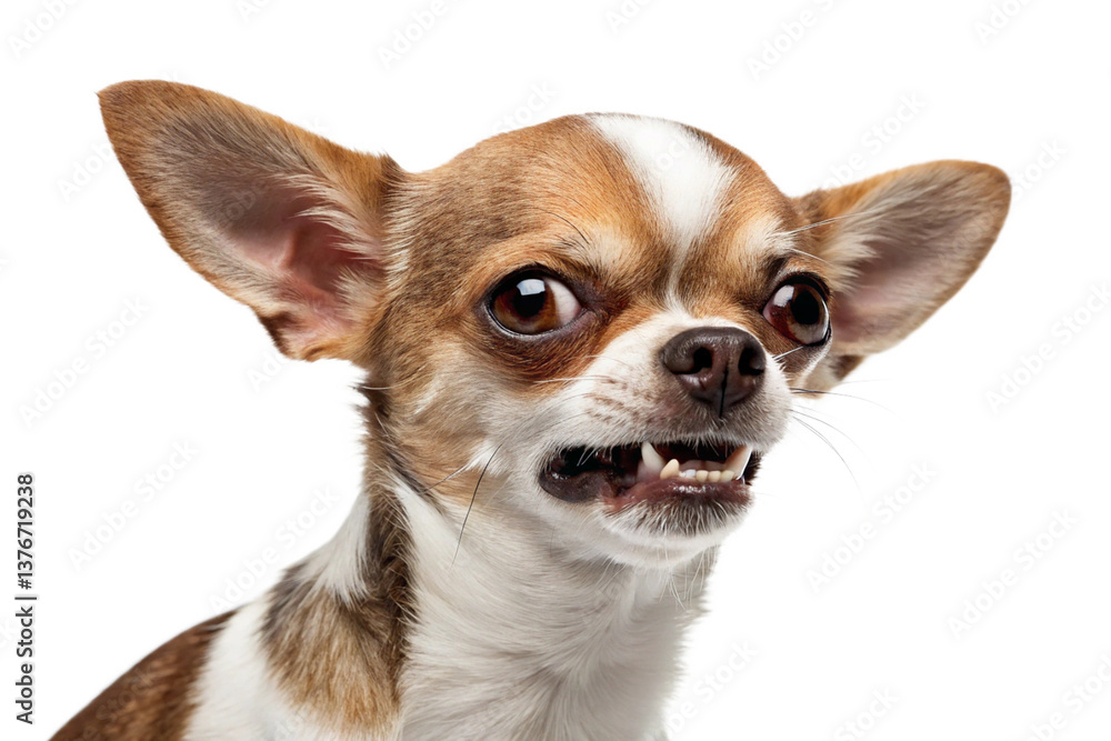 Angry chihuahua isolated on transparent background- generated by ai Angry chihuahua isolated on transparent background- generated by ai
