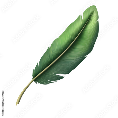 Elegant Green Leaf Design Tropical Botanical Illustration