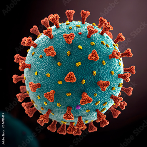HIV (HIV): a spherical virus with a membranous envelope and glycoprotein spikes.