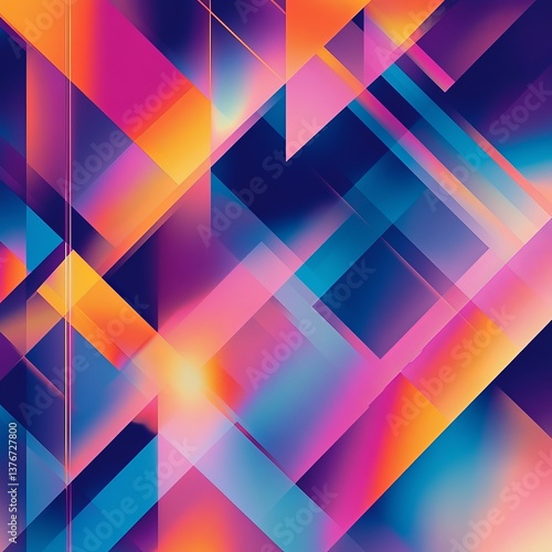 Abstract Geometric Background Vibrant Colorful Triangles Modern Design Digital Art Trendy Style Gradient Texture Bright Hues Stylish Pattern Creative