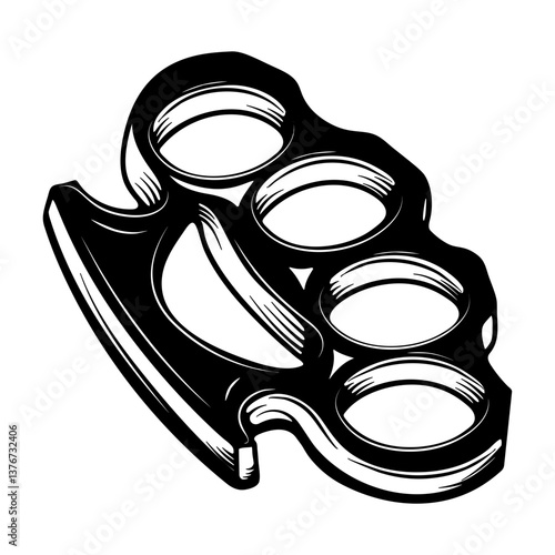 brass knuckles. Vector illustration.