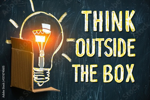 Push boundaries with innovative ideas on a school blackboard. A startup education approach focused on creativity, leadership, and thinking differently