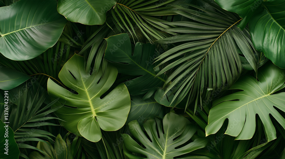 custom made wallpaper toronto digitalBeautiful tropical green leaves creating a lush background in a serene setting