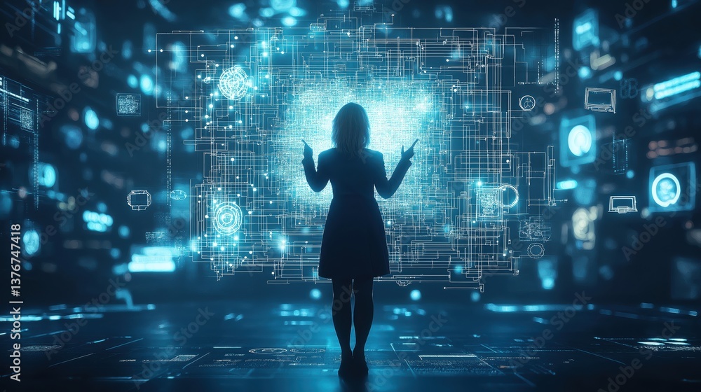 Prompt Engineer Concept. Digital interaction with futuristic technology interface. Prompt Engineer Concept. Digital interaction with futuristic technology interface.