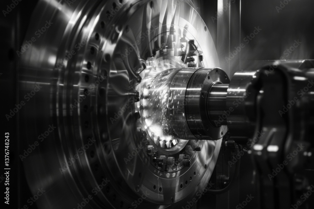 Fototapeta premium Precision engineering showcased in a steam turbine