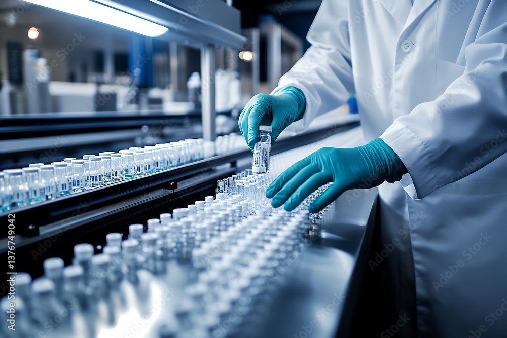 Laboratory technician handling test tubes with precision in a modern scientific facility Laboratory technician handling test tubes with precision in a modern scientific facility