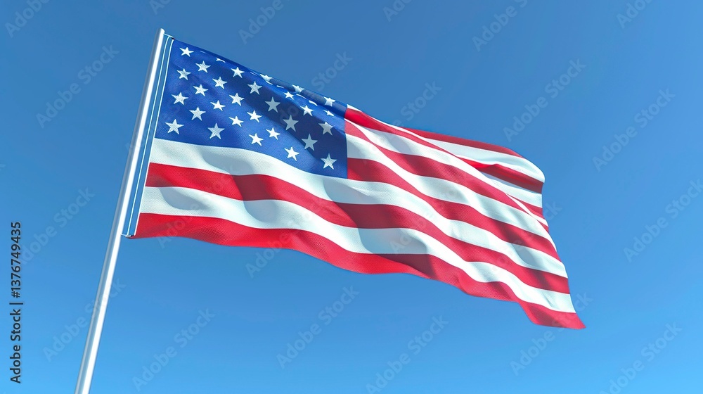 Fototapeta premium A photo of a flag waving in the wind