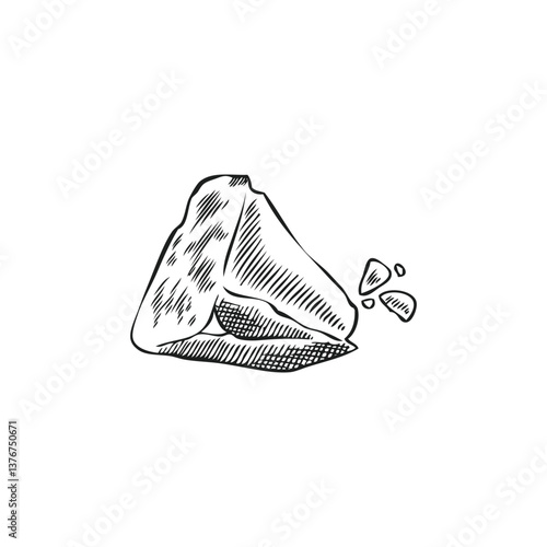 Parmesan cheese grated brick pieces parts vector sketch, milk food production, hand drawn engraved healthy snack