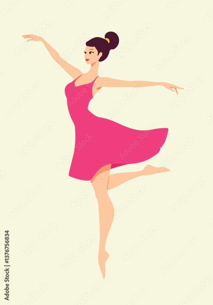 Naklejka premium International Dance Day Vector Design - Dancer Silhouettes, Social Media Post, T-shirt, Sticker, Poster, Print Card, Animated GIF - Solid Colors, No Gradients