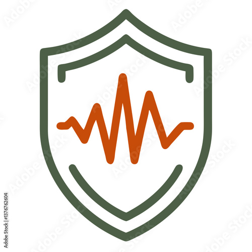 Voicewave Shield Security Minimalist Vector Icon for AI Security Systems, Audio Protection Interfaces, and Voice Recognition Platforms