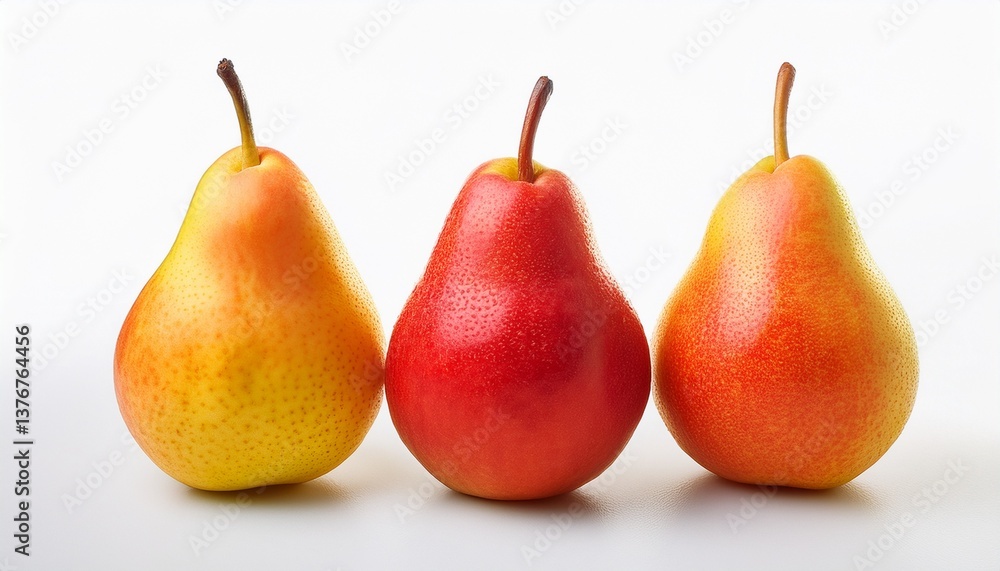 red and yellow pear on isolated white background 1 whole ripe pear red and yellow pear on isolated white background 1 whole ripe pear