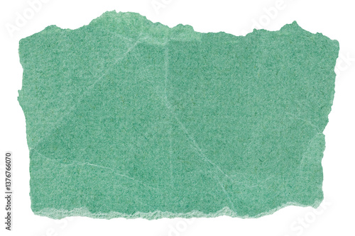 Wallpaper Mural Torn piece of teal green paper with wrinkles isolated element for scrapbooking Torontodigital.ca
