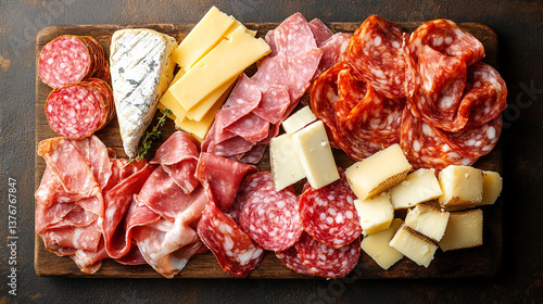 Charcuterie platter with assorted meats and cheeses