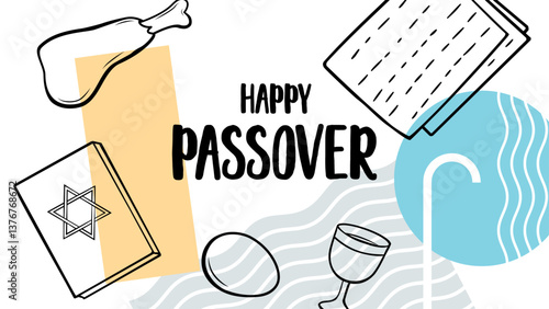 Happy Passover Vector Illustration banner