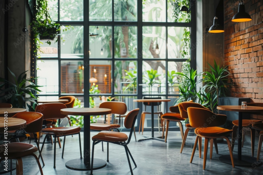 Fototapeta premium Interior of a empty modern cafe