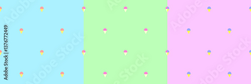 Cute summery ice cream cone seamless wallpaper background