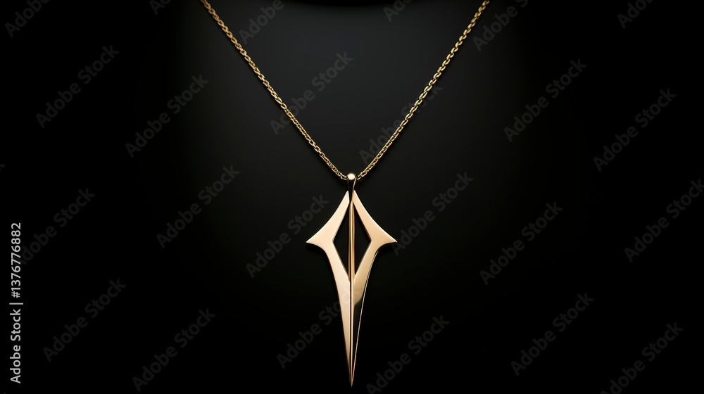 Fototapeta premium A photo of a minimalist Y-shaped necklace.