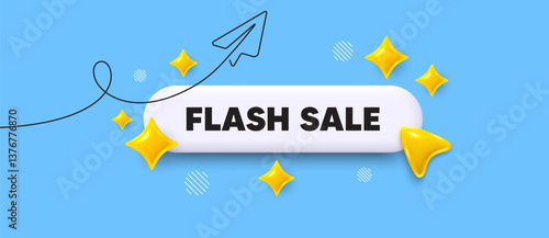 Flash sale search bar. Share plane line icon. Flash Sale. Special offer price sign. Advertising Discounts symbol. Search button with 3d sparkles. Vector