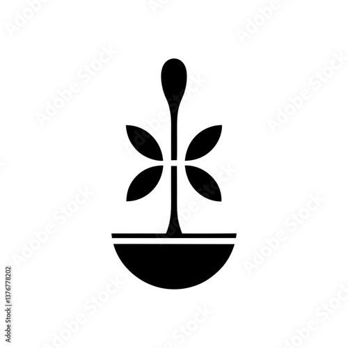 pristine iconic Flat color isometric spoon with symmetrical design and silver bowl. VECTOR FORMAT with Scalable Design.