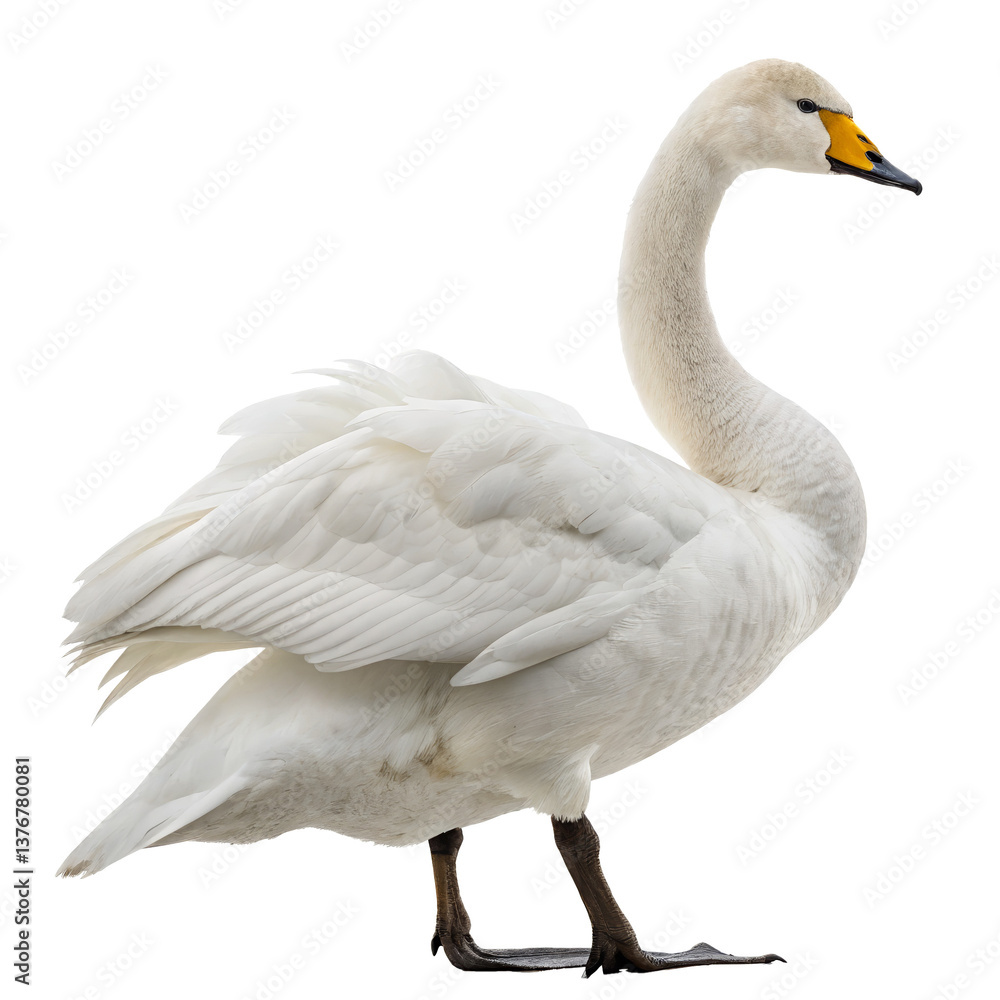 Obraz premium Tundra swan png, transparent background